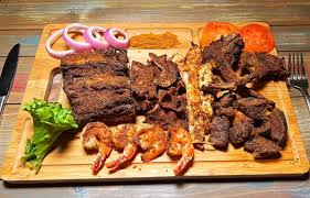 Suya Platter (Beef, Chicken & Prawns)