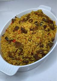 Asun Rice (Goat Meat, Fresh Pepper, Onion, Green Pepper & Red Pepper)