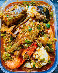 Seafood Okro (Shrimps, Prawns, Calamari, Fish & Crab)